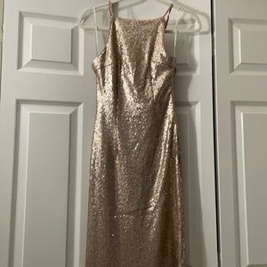 Lulus Champagne Sequin Dress